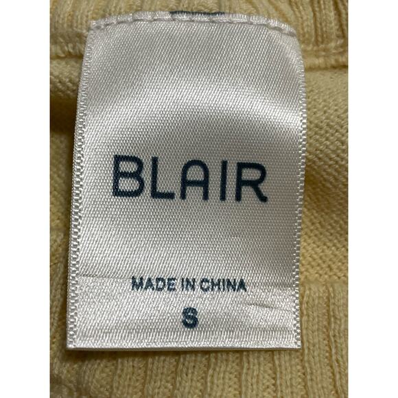 Blair Women's Size Small Crew Neck Long Sleeve Woven Pullover Knit Top Yellow - Picture 7 of 11